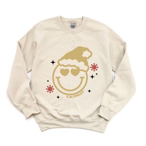 S.W.Smiley Christmas Heart Eyes - Women's Graphic Sweatshirt - 1 of 4
