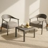 3-Piece Patio Conversation Set with 2 Cushioned Chairs and Coffee Table, Small Space Outdoor Furniture for Balcony or Porch-The Pop Home - 2 of 4