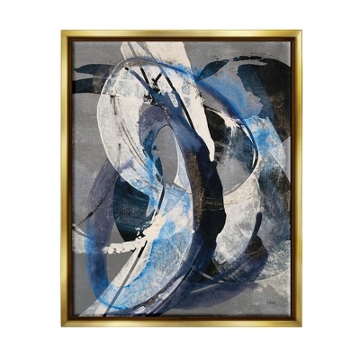 Stupell Industries Aquatic Themed Fluid Abstraction White Blue Paint Swirls