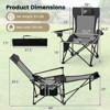 Costway 2PCS Camping Lounge Chair w/Detachable Footrest 4-position Backrest Carrying Bag - 3 of 4