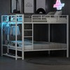 Whisen Full Size Metal Bunk Bed with LED Light Strips (7 Colors), Open Storage Shelves & Hooks - 3 of 4