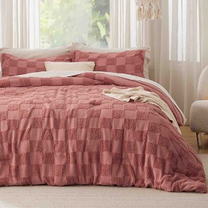 3 Pieces Jacquard Textured Comforter Set - 1 of 4