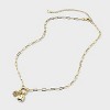 14K Gold Dipped Cubic Zirconia Puffy Heart Charm Initial Necklace - A New Day™ Gold - 4 of 4