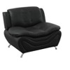 DOMETOUR Modern Faux Leather Single Seat Sofa - Comfortable for Living Room Black - 2 of 4