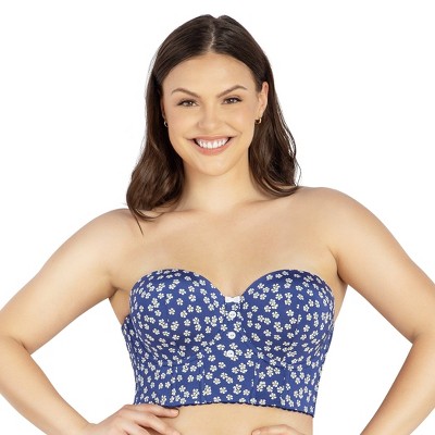 Parfait Women's Dolly Longline Strapless Bustier-blue Daisy-l : Target