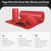 BalanceFrom Fitness 71"x24" Anti Tear Yoga Mat w/Strap, Knee Pad & Blocks - 2 of 4