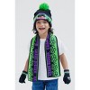 Monster Jam Grave Digger One Size Toddler Beanie Scarf and Gloves 3 Piece Winter Accessory Set Green / Purple / Black OS Toddler - 2 of 4