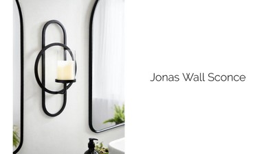 Jonas Black Metal Wall Sconce with Glass Cylinder