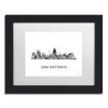Trademark Fine Art -Marlene Watson 'San Antonio Texas Skyline WB-BW' Matted Framed Art - 2 of 4