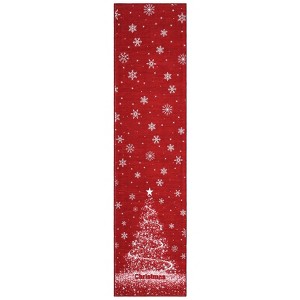 Washable Christmas Area Rug for Living Room Bedroom, Winter Holiday Decorative Dining Room Carpet, Xmas Snowflake Rugs for Nursery Kids Room - 1 of 4