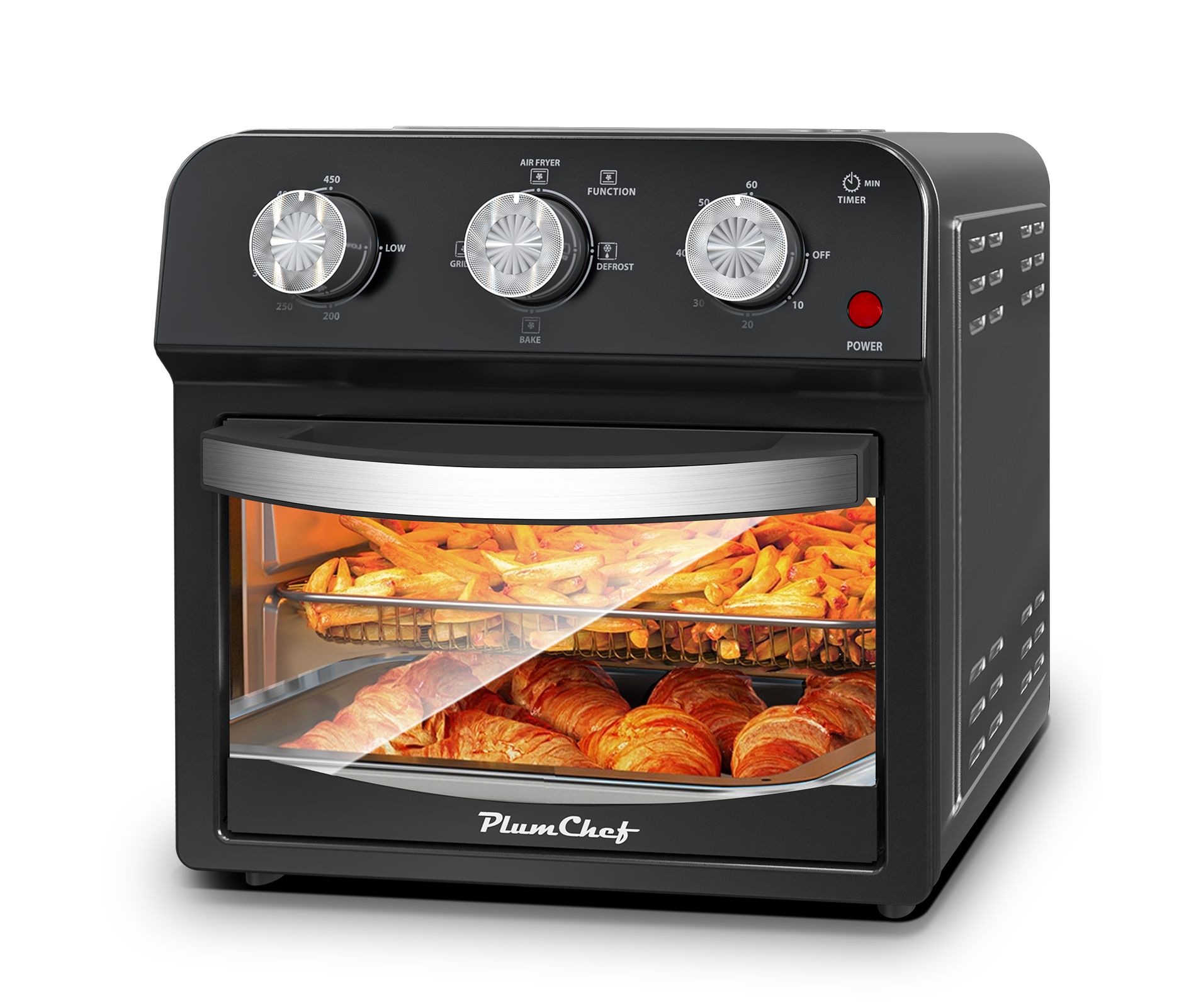ORRD 12.5QT Large Air Fryer Toaster Oven, 7-in-1 Countertop Convection Oven to Bake, Roast, Grill & Air Fry, 1500W, Stainless Steel, For Family