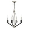 Livex Lighting Beckett 4 - Light Chandelier in  Brushed Nickel/Black - image 2 of 4