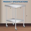 Stainless Kitchen Table with Wheels, Utility Food Prep Table with Adjustable Shelf, Work Table for Restaurant, Bar, Butcher - 2 of 4
