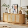 Modern Wave TV Stand with Rattan Doors,64 Inch Buffet Cabinet with Shelves,Sideboard Storage Cabinet for Living Room or Entryway-Coolbibila - 2 of 4