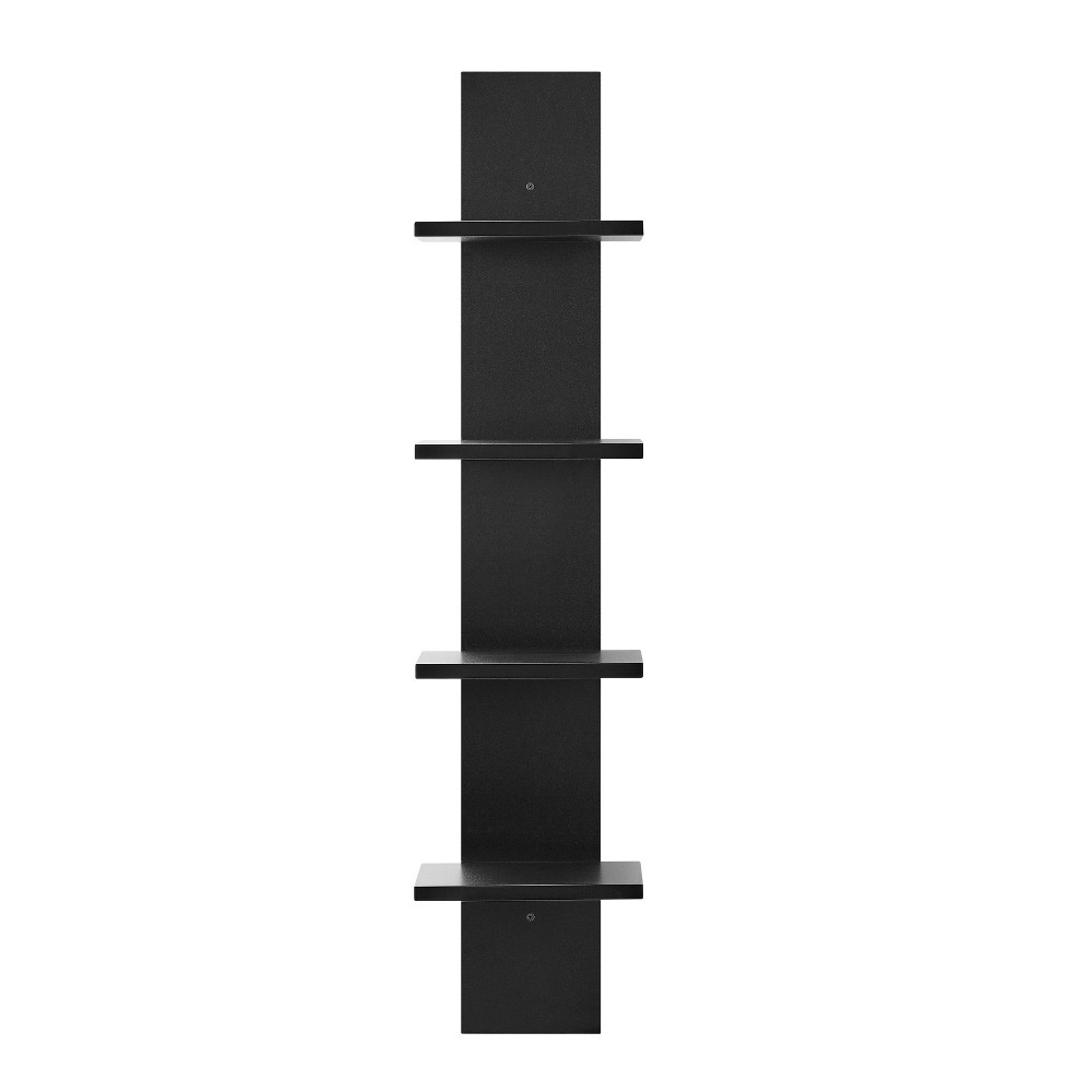 Photos - Wardrobe 39.5" x 9" Utility 4-Tier Column Spine Shelf Black - Danya B.: Contemporar