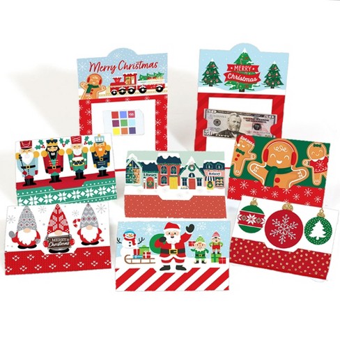Big Dot of Happiness Merry Christmas Cards - Assorted Holiday Money and  Gift Card Holders - Set of 8