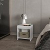 GlasFlength Nightstands Modern Nightstand Bedroom Nightstand Bedside Table with Drawer Open Shelf for Living Room, White, 13.9"*15.7"*16.5" - 2 of 4