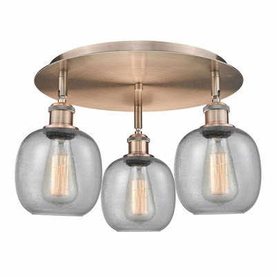 Belfast - 3 Light Flush Mount In Industrial Style-9.5 Inches Tall and 17.75 Inches Wide