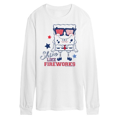 Men's - SpongeBob SquarePants - Shine Like Fireworks Long Sleeve Graphic T-Shirt