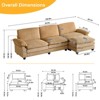 Karl Home |120 in. W Pillow Top Arm Double-layer Cushion Corduroy Sofa in Brown With Ottoman - 2 of 4