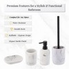 Evideco French Home Goods 4-Piece Marble Bathroom Accessory Set - 4 of 4