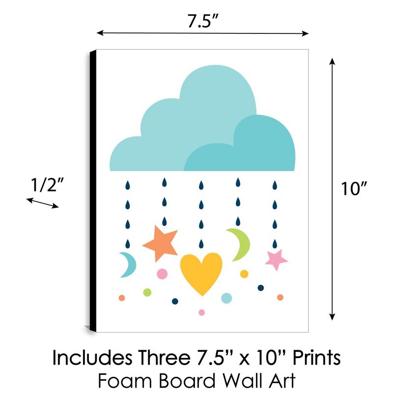 Big Dot of Happiness Colorful Children's Decor - Alphabet Nursery Wall Art and Rainbow Cloud Kids Room Decor  - 7.5 x 10 inches - Set of 3 Prints, 5 of 8