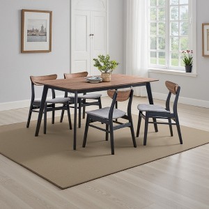 Royal Hampton Dining Table, 59 Inch Rectangular Brown Top, Scandinavian Black - 1 of 1