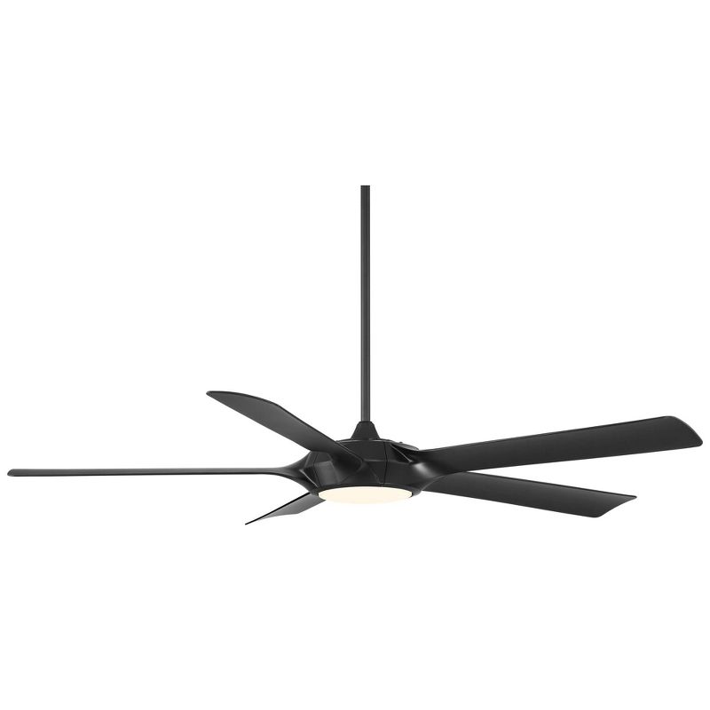 60" Casa Vieja Modern Indoor Ceiling Fan with LED Light Remote Control Matte Black for Living Kitchen House Bedroom Family Dining Home Office Room, 5 of 9