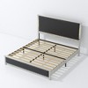 King Size Platform Bed with Upholstered Headboard, Charging Station and LED Lights - 4 of 4