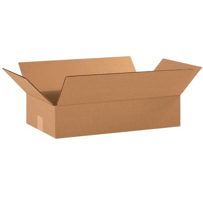 The Packaging Wholesalers Flat Corrugated Boxes 18" x 10" x 4" Kraft 25/Bundle BS181004