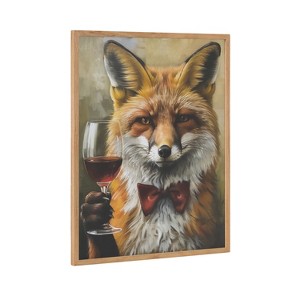 Kate & Laurel All Things Decor 16"x20" Gallery Traditional Fox Wine Tasting Print by The Creative Bunch Studio Natural - 1 of 4