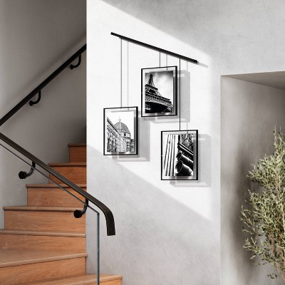 Black Iron Floating Wall Gallery Frame Set, 32"