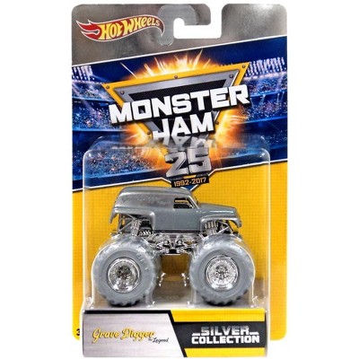 silver grave digger monster truck