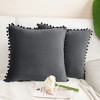 PiccoCasa Velvet Pillow Covers Pom Throw Cover Square Cushion Covers 2Pcs - 2 of 4