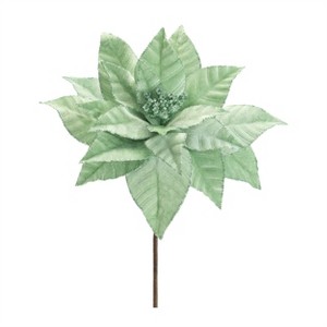 Glittered Poinsettia Flower Stem (Set of 6) - 1 of 2