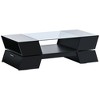 YOOCOZZ Glass-Top Coffee Table with Open Shelves and Cabinets,2-Tier Center Table-Black - 2 of 4