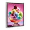 Stupell Industries Rainbow Hued Sundae Dessert Black Framed Floater Canvas Wall Art - 3 of 4