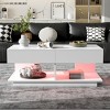 Modern Coffee Table with LED Lights and Hidden Storage Space,High-Gloss Finish Center Table for Living Rooms and Small Spaces-Maison Boucle - 3 of 4