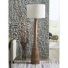 Signature Design by Ashley Ailsa Wood Floor Lamp, Natural Wood Finish, Modern Drum Fabric Shade, 59" Tall - 2 of 4