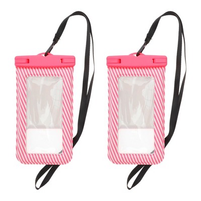 Unique Bargains Full Stripe Mobile Waterproof Bag 2 Pcs