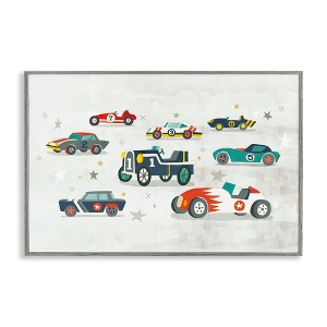 Stupell Industries Various Vintage Race Cars Framed Giclee Art, Gray, 30" x 20" - 1 of 4