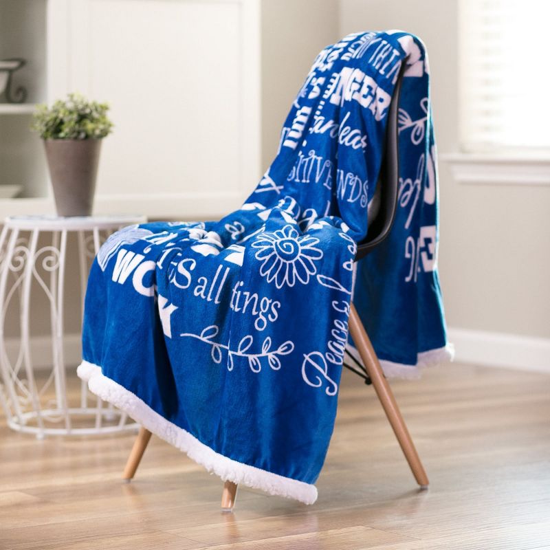Chanasya Hope Faith Gift Throw Blanket with Reverse Faux Shearling, 2 of 9