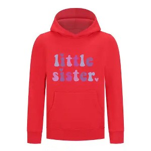 Everyday Kids Little Sister Girls Pullover Hoodie – Cute Pastel Sibling Sweatshirt - 1 of 4