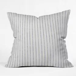 Holli Zollinger Aegean Wide Stripe Square Throw Pillow White/Blue - Deny Designs