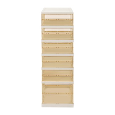 YIYIBYUS 6-Tier Foldable Shoe Rack for Closet Entryway, Stackable Clear Shoe Storage Boxes with Door