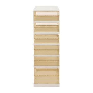 YIYIBYUS 6-Tier Foldable Shoe Rack for Closet Entryway, Stackable Clear Shoe Storage Boxes with Door - 1 of 4
