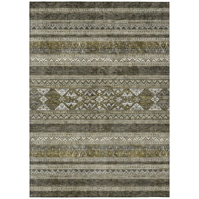 Taupe Beige And Ivory Southwestern Washable Indoor Outdoor Area Rug