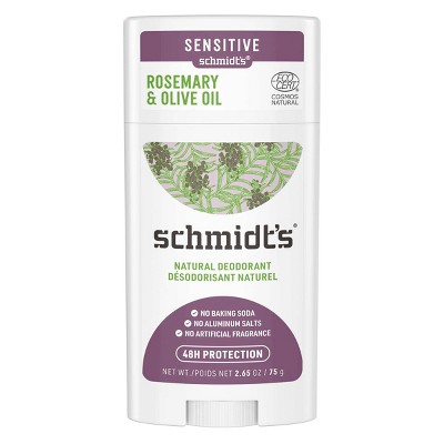 Schmidt's Rosemary + Olive Aluminum-Free Natural Sensitive Skin Deodorant Stick - 2.65oz