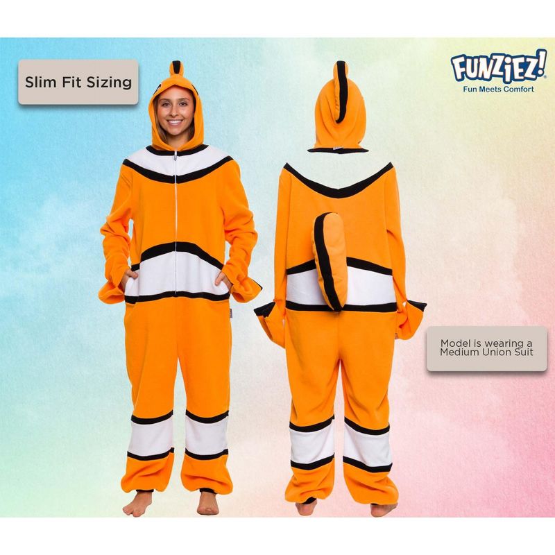 FUNZIEZ! - Clown Fish Slim Fit Adult Unisex Novelty Union Suit Costume for Halloween, 3 of 7