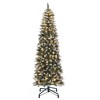7.5ft Pre-Decorated Pencil Christmas Tree with 68 Pine Cones 1075 Branch Tips Xmas Tree - 2 of 4